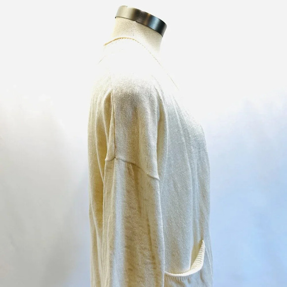 MADEWELL Women Long Sleeve Open Front Pockets Beige Cardigan Sweater Size Small - Picture 7 of 11